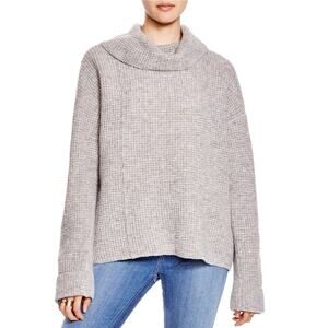 Free People Grey Wool Sidewinder Sweater S Cowl Neck
